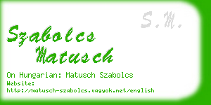 szabolcs matusch business card